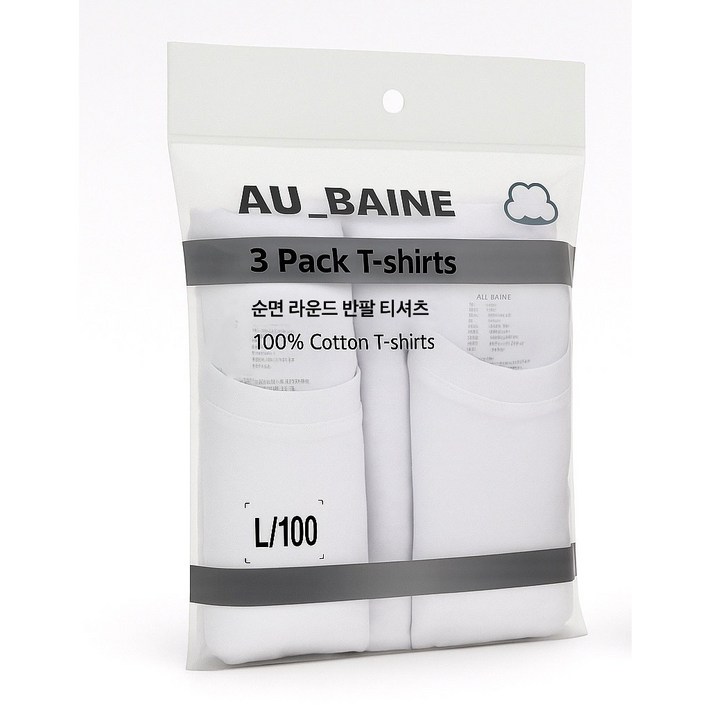 순면 라운드 반팔 티셔츠 3팩 30수 코마사 면티 튜블러티셔츠