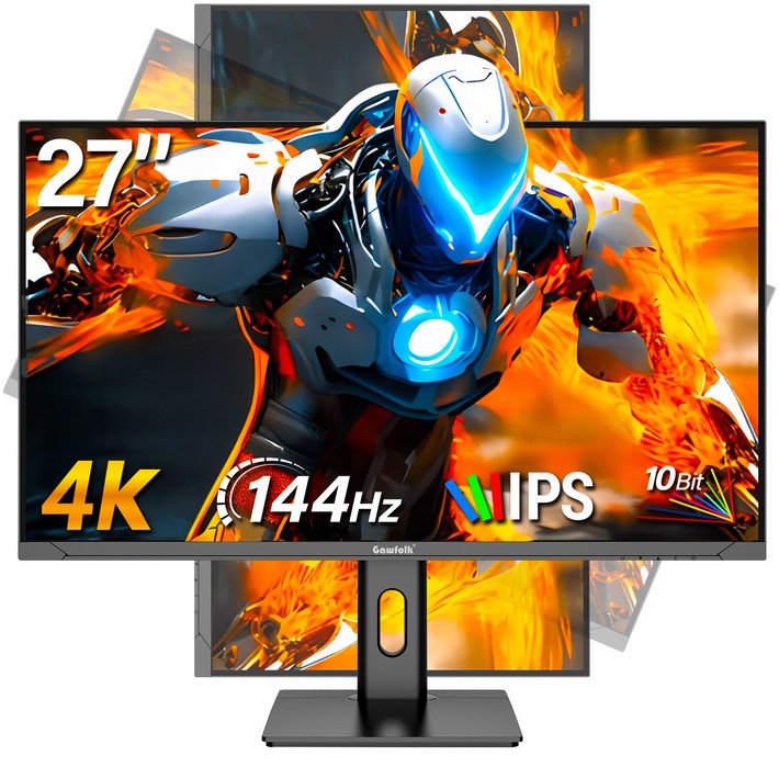 27인치 게이밍 모니터, 144Hz PC 모니터 UHD 3840×2160, 4K, IPS, 프레임리스 C컴퓨터 디스플레이,승강이 가능하여 불빛 효과까지, 4K 144Hz, 70cm 27인치 게이밍 모니터, 144Hz PC 모니터 UHD 3840×2160, 4K, IPS, 프레임리스 C컴퓨터 디스플레이,승강이 가능하여 불빛 효과까지, 4K 144Hz, 70cm