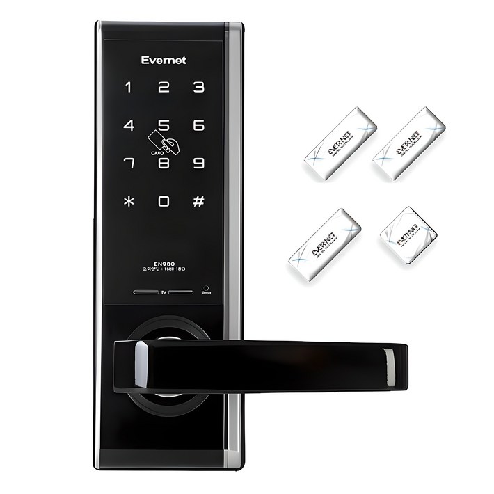 에버넷 무타공 디지털 손잡이 있음 도어락 세트