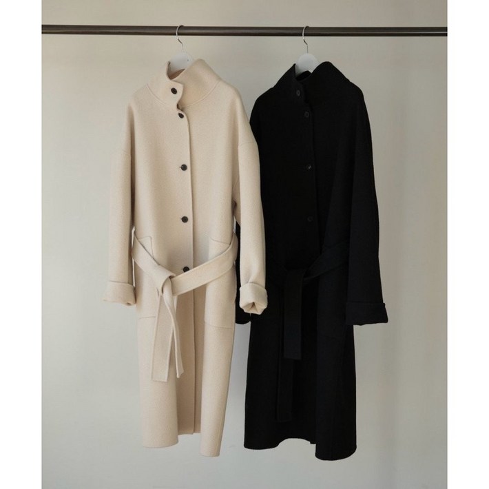 에이미그레이스 하이넥 핸드메이드 울 코트