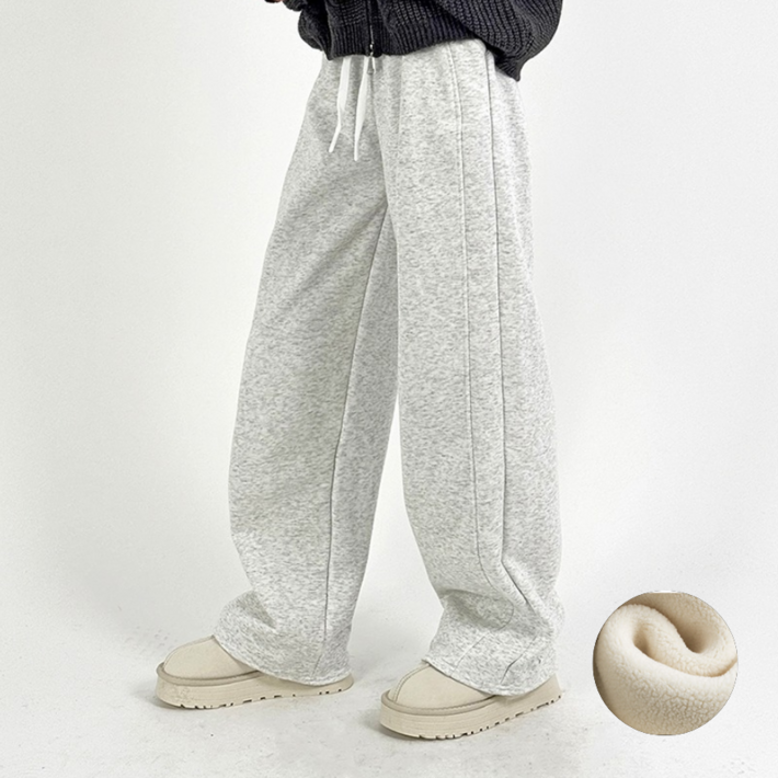 어반블룸 겨울 여성 기모 롱 와이드 루즈 핏 밴딩 트레이닝 팬츠