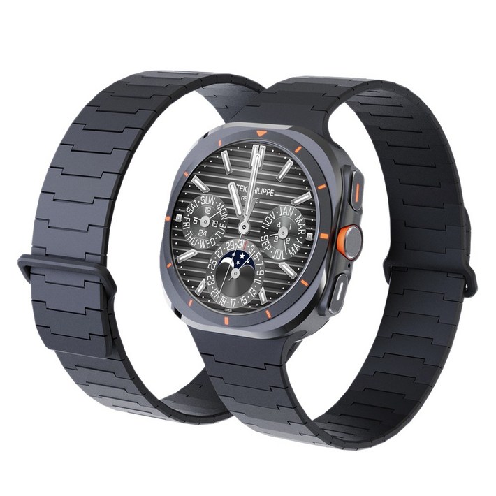 캘릭스 갤럭시워치 호환 실리콘 버클링 마그네틱 스트랩 밴드 시계줄, 차콜블랙, 1개