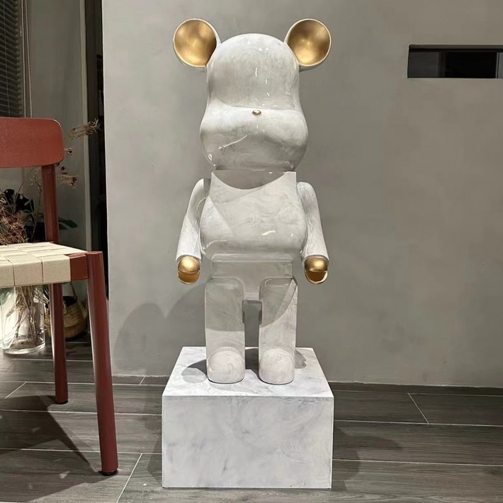 리틀보트 대형 베어브릭 인테리어 저금통, 화이트 대리석