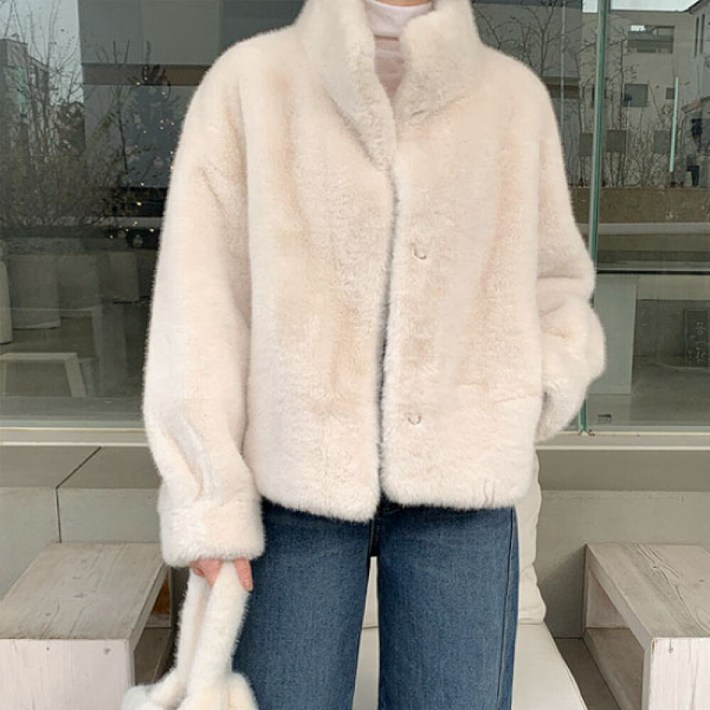 코코블랙  하이넥 밍크퍼 코트 기본ver. 3color