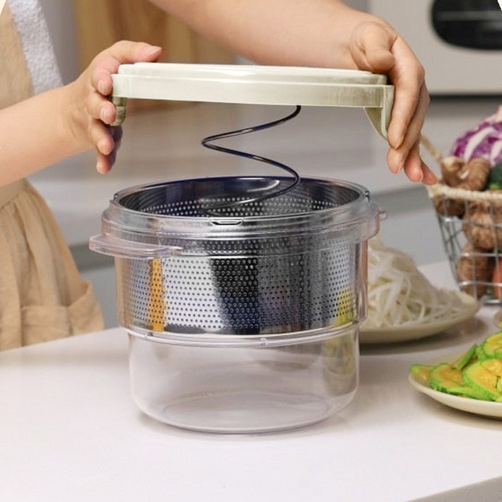 대용량 2.5L 짤순이 야채 나물 탈수기 스텐리스 304 파워성능 업그레이드 모델
