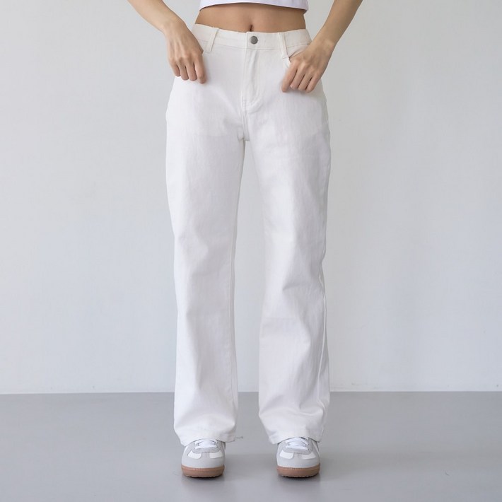 제이룩 여성 사계절 스트레이트핏 로우라이즈 와이드 핏 팬 하체 커버 3기장 선택