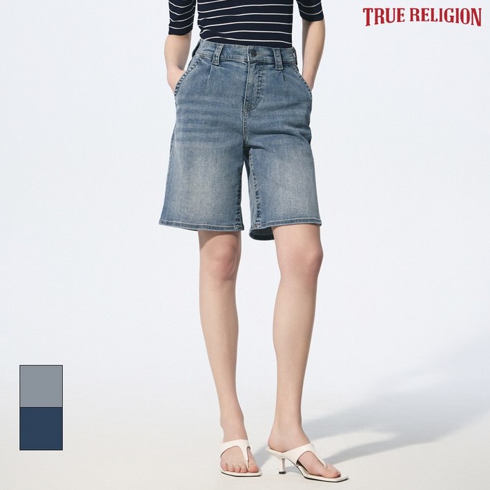 트루릴리전 25SS 여성 여름 하프 데님 팬츠 2종세트 TRL22HP51