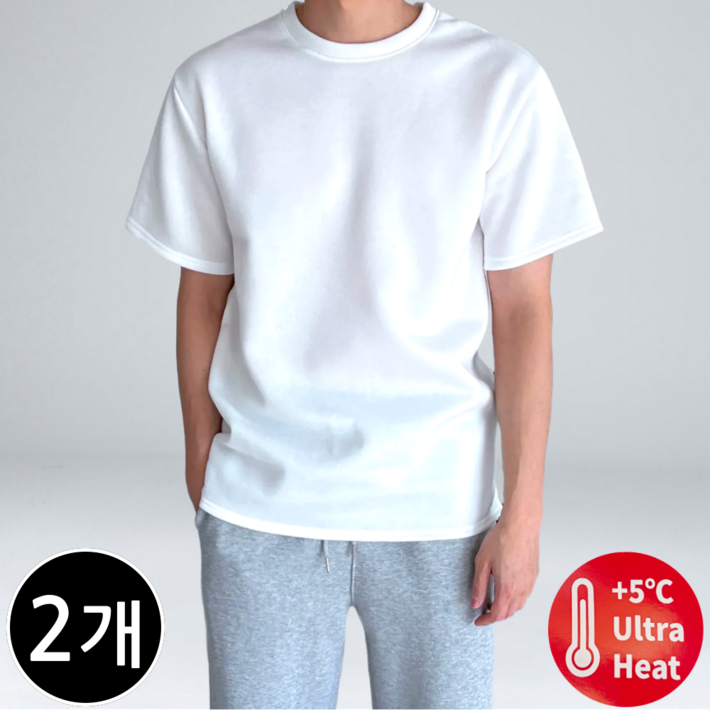 11 남녀공용 겨울 기모 레이어드 반팔 티셔츠 64282