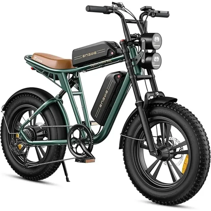 블랙 레트로 전기 자전거, 1000W1600W피크 파워 E 35MPH 먼지 48V 18.9AH 배터리 장착 20인치 뚱뚱한 타이어 7단 스피드 자전거