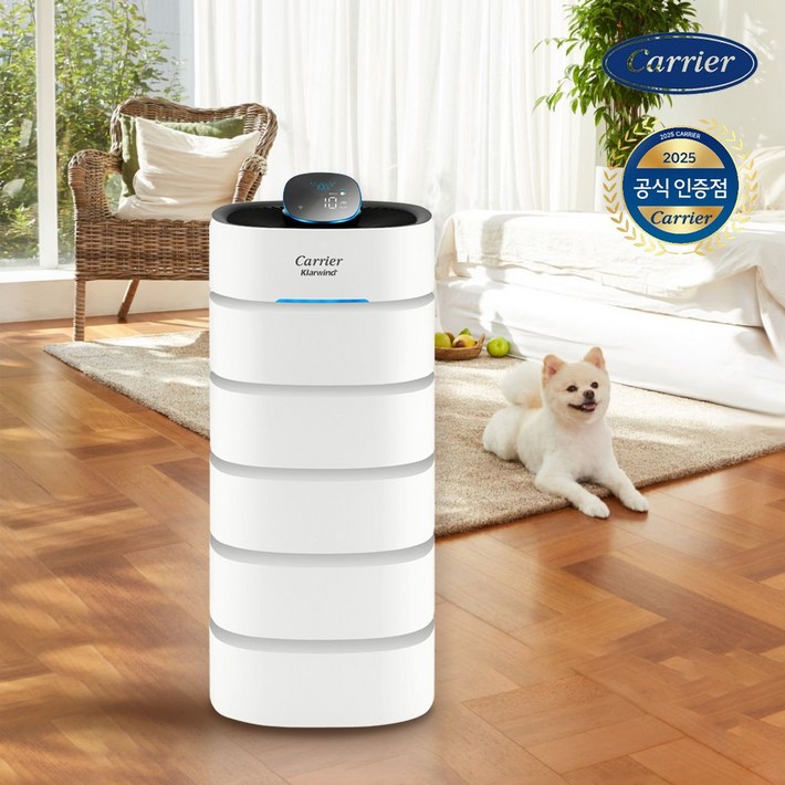 캐리어 클라윈드 공기청정기 25평 펫 반려견 반려묘 AKAPSP082HRWW2