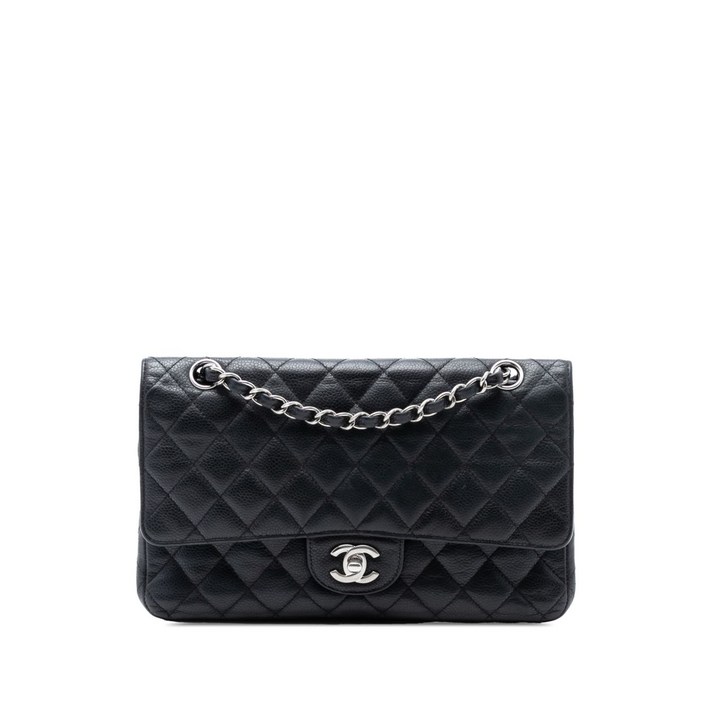 샤넬  중고 20092010 미디엄 클래식 캐비어 더블 플랩 숄더 백