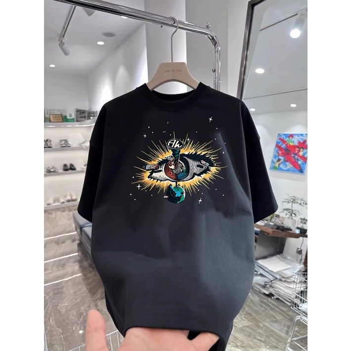 탑텐남성 레저 남성용 헤비 듀티 면 셔츠  여름 캐주얼 라운드넥 반팔, 통기성 및 편안함, 캐주얼한 착용에 적합