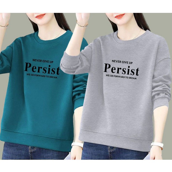 11 여성 긴팔 맨투맨 봄 가을 패션 캐주얼 라운드 상의 루즈핏 긴팔티 기질 풀오버 순면 맨투맨 티셔츠 2P CY