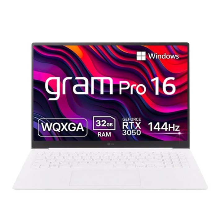 LG전자 2024 그램 Pro 16 40.6 코어Ultra7 지포스 RTX 3050, 16Z90SPED7HK, WIN11 Home, 32GB, 2TB, 에센스 화이트
