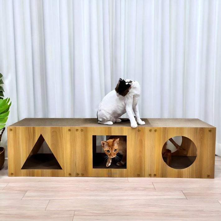 마아,고양이 스크래쳐 대형 터널 스크래쳐 숨숨집 125cm, 1개, 본품