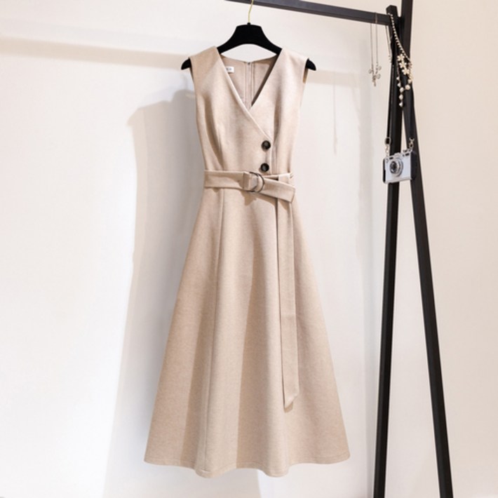 해외구매대행 모직조끼 스커트 가을 겨울 스몰 중간길이 조끼 스커트 투피스 슈트15872