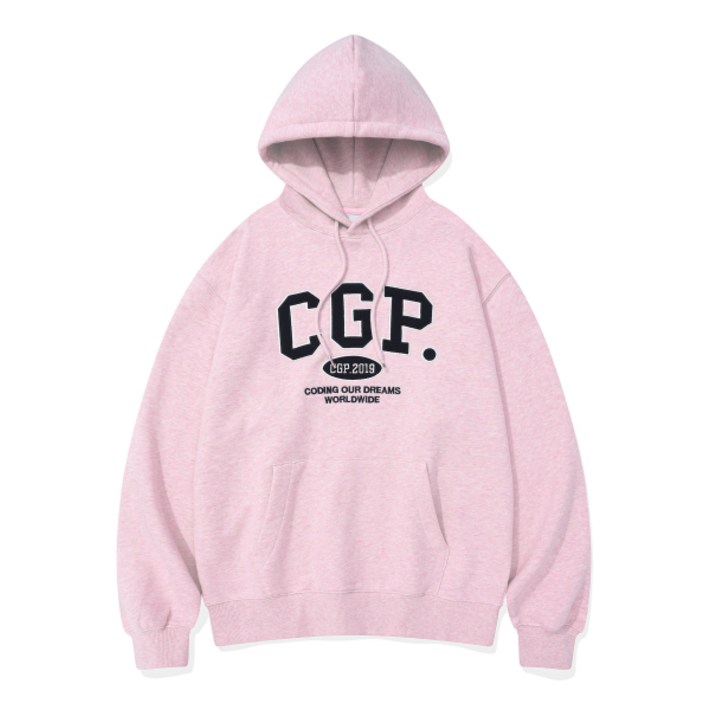 코드그라피 CGP 아치 로고 후드티 핑크
