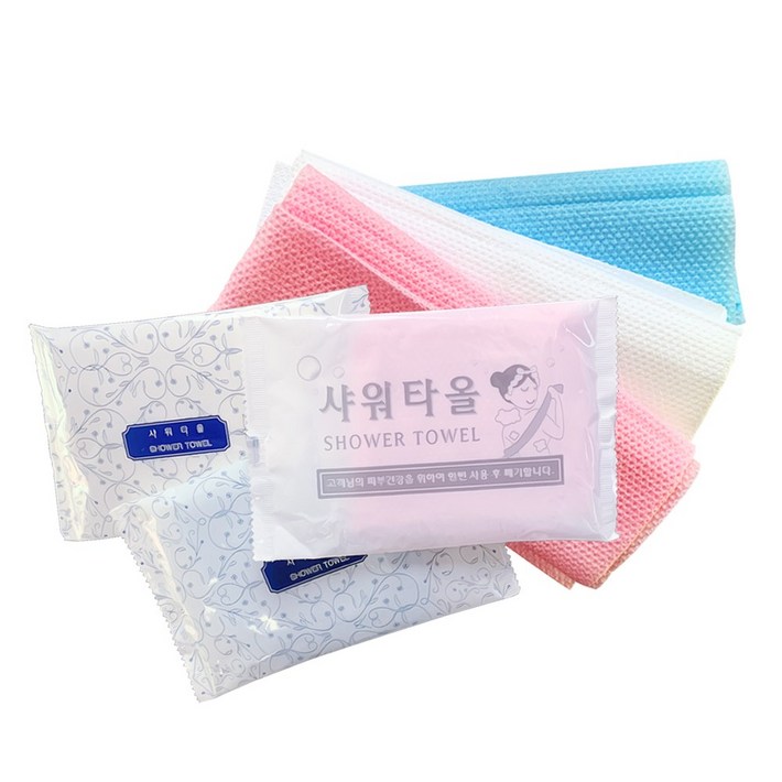 일회용 샤워타올 100개 색상랜덤 업소용, 100개, 1개입
