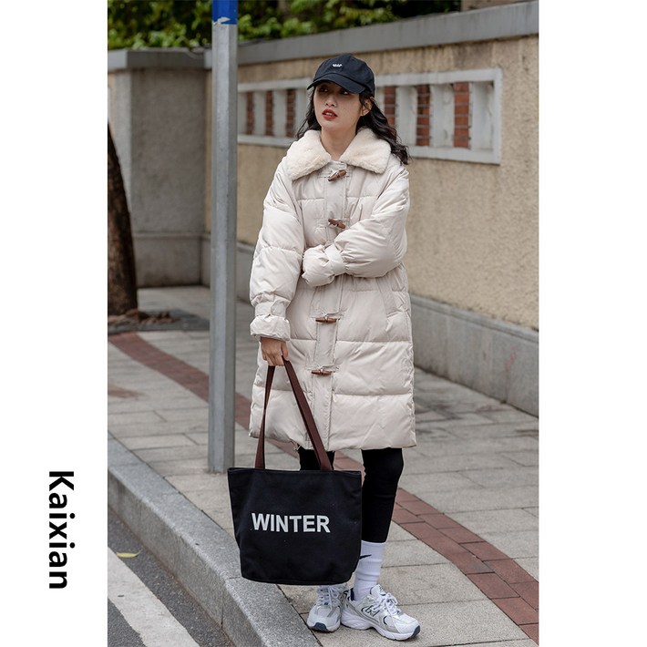 창세 여성용 두툼한 후드 롱 솜옷