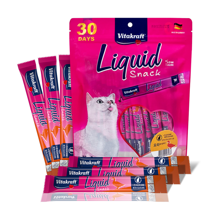 비타크래프트 리퀴드츄르 고양이 간식 오리베타글루칸 15g X 30개, 30개