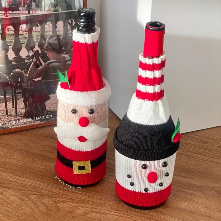 크리스마스 와인커버 산타 눈사람 세트 와인병 데코 홈파티