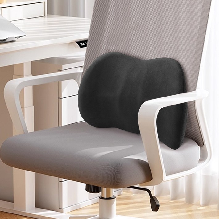 Jeernare 사무실 의자 등받이 쿠션 바른자세 의자 허리쿠션 메모리폼 의자 허리받침대 요추지지
