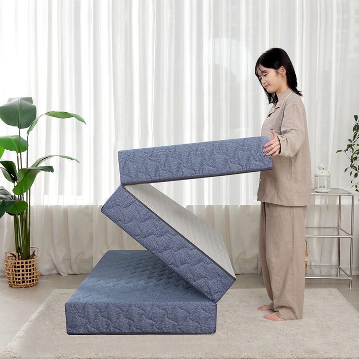 코트니아 원룸 바닥 단단한 3단 접이식 마약매트리스 수면매트 자취 접는 침대 매트릭스 토퍼