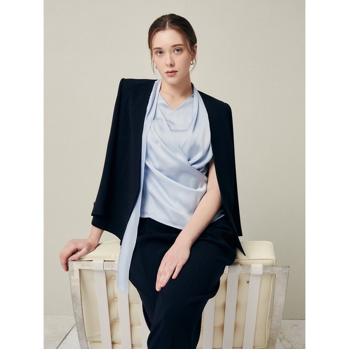 지고트 JR5A0JK011모던 테일러드 노카라 자켓 재킷