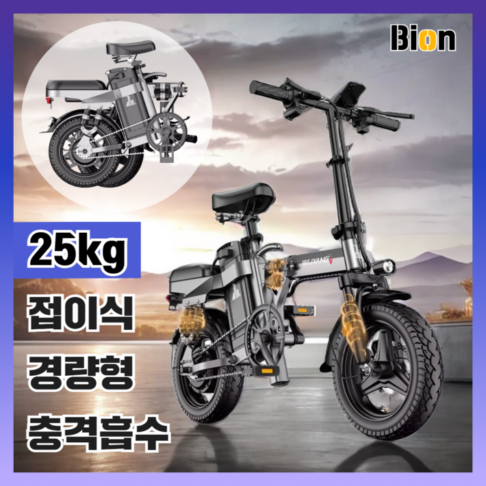바이온 접이식 전기자전거 전동 배달 출퇴근 자전거 바이크 미니벨로 가성비, 기본형 30A120km, 경량스틸 바이온 접이식 전기자전거 전동 배달 출퇴근 자전거 바이크 미니벨로 가성비, 기본형 30A120km, 경량스틸