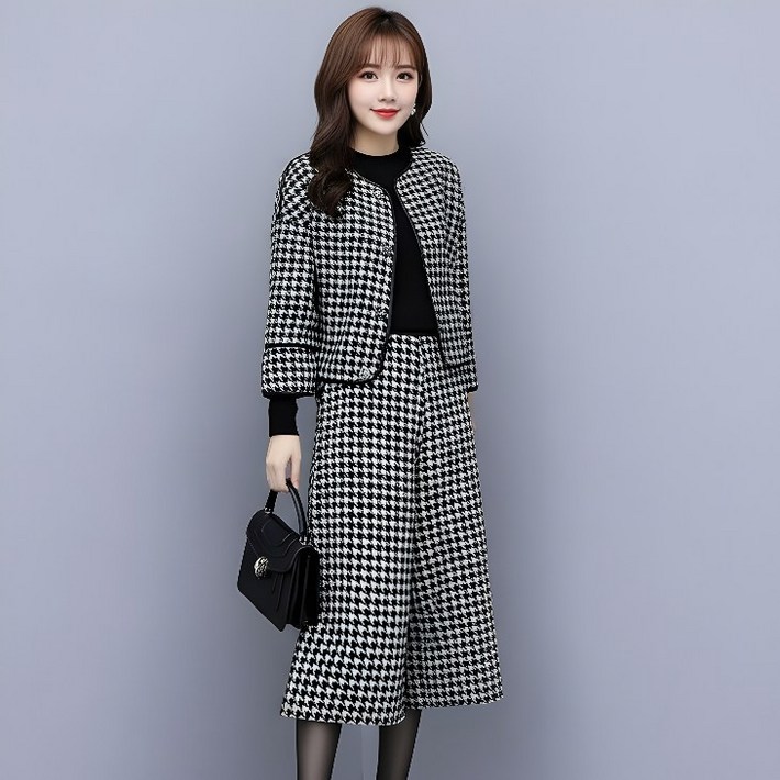 엘드마마 하운드 체크 투피스 세트 홈쇼핑 노출