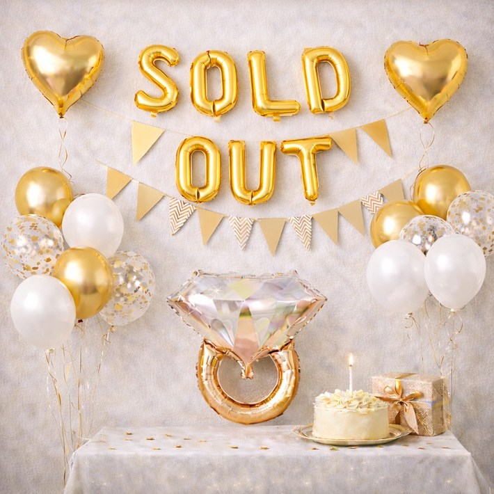 올리브파티 브라이덜샤워 하트풍선 가랜드 풍선 파티용품 세트