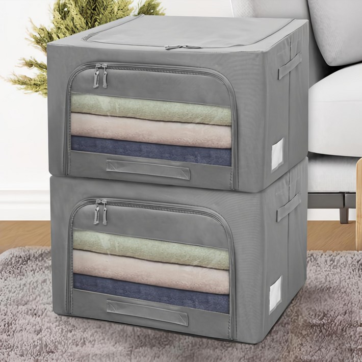 하비티 베이직 모던 접이식 와이어 대형 패브릭 리빙박스