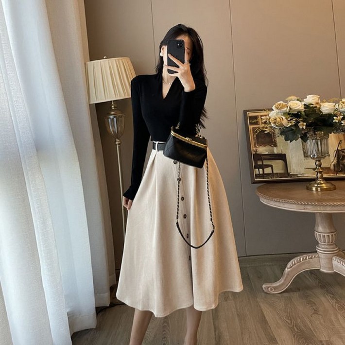 10월 하객룩 가을 하객 원피스 9월 결혼식 50대 키작녀 A29