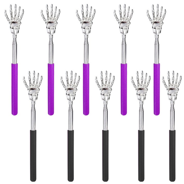 해골손 4단 접이식 스텐 휴대용 안테나 효자손 F타입, 09혼합C, 10개