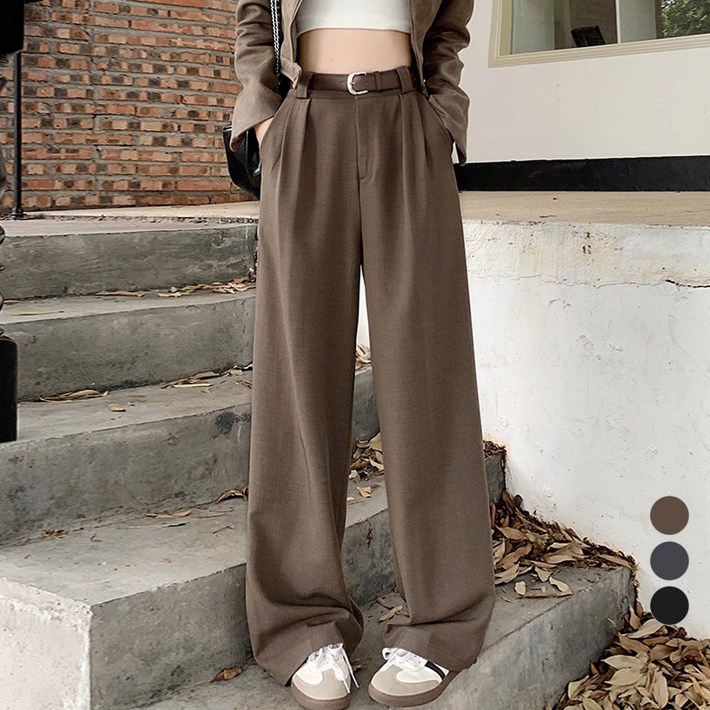 LALABELLE 여성용 바지 와이드 군살커버 투턱 와이드핏 긴바지 데일리 팬츠 슬랙스 LALABELLE 여성용 바지 와이드 군살커버 투턱 와이드핏 긴바지 데일리 팬츠 슬랙스