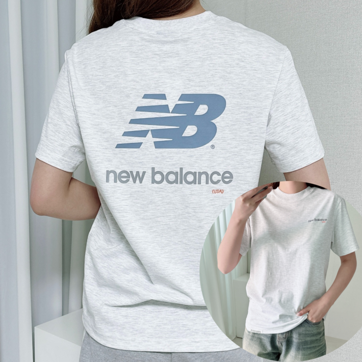 국내정품 오늘출발 뉴발란스 반팔 라운드티 스탠다드핏 등판빅로고 남여공용 D950510