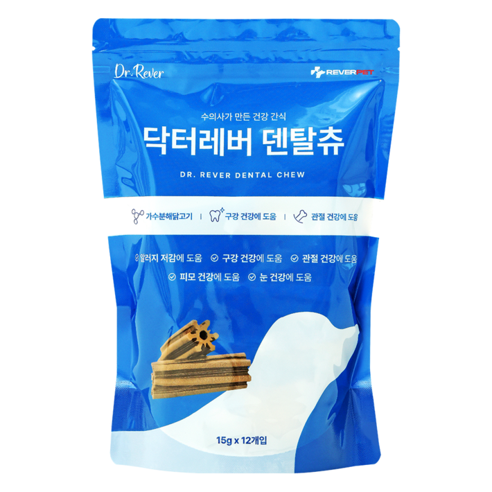 닥터레버 덴탈츄 강아지 올인원 영양 관절 장 눈 피부 간식 개껌