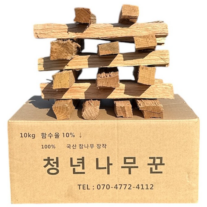 청년나무꾼들 국산 100 참나무 장작 14시 오늘출고, 10kg, 1박스