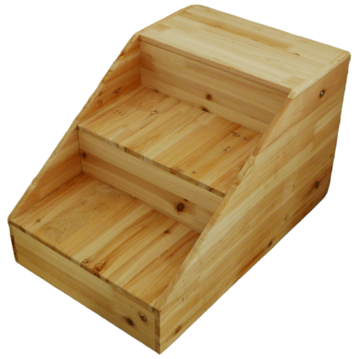 이너피스 원목 3단 강아지 가드형 계단 펫스텝 D