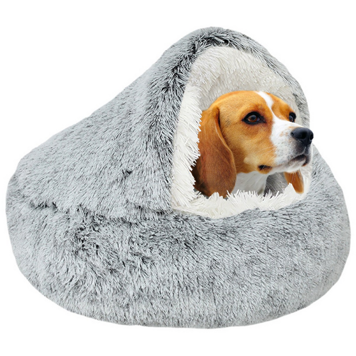 강아지 겨울집 구멍침 대강 아지 극세사 침대강아지 침대방석 대형 강아지 쿠션침대, 1개, Grey