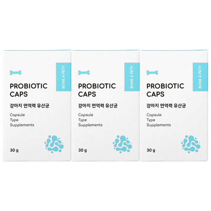 본아페티 강아지 면역력 유산균 영양제 애견 반려견 본아페티 프로바이오틱스 캡스 60정, 60정, 장건강유산균, 3개