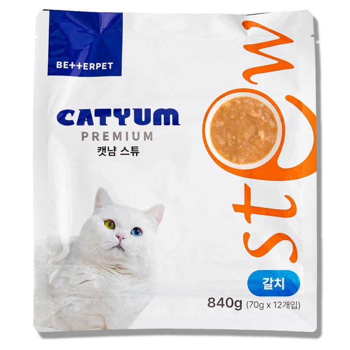 베러펫 캣냠 고양이습식사료 고양이사료 주식 스튜, 70g, 12개, 연어