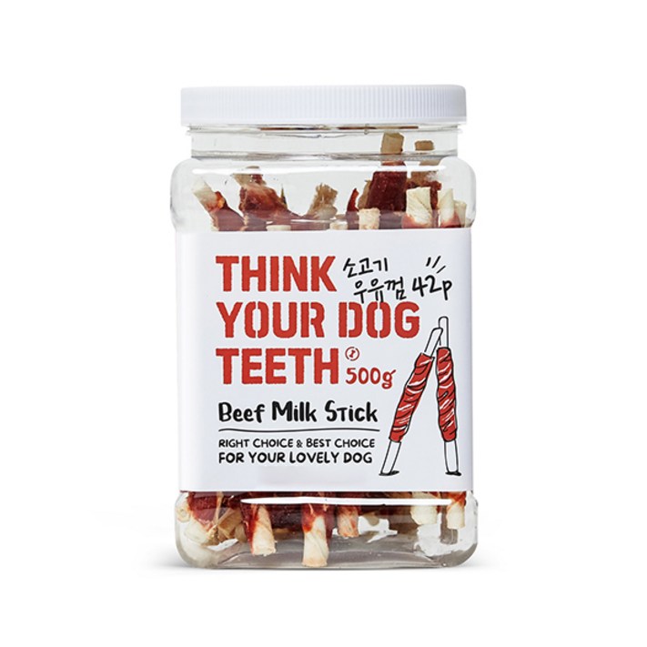 THINK YOUR DOG TEETH 우유껌 스틱 건조간식 42p 500g