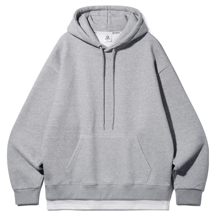 앨빈클로 남녀공용 더블코튼 레이어드 오버핏 후드티 AVH885