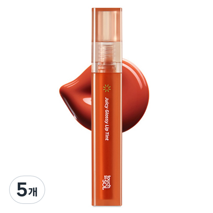 터치인솔 비건어게인 쥬시 글로시 립틴트, 스마일 피치, 5개, 3.9g 터치인솔 비건어게인 쥬시 글로시 립틴트, 스마일 피치, 5개, 3.9g