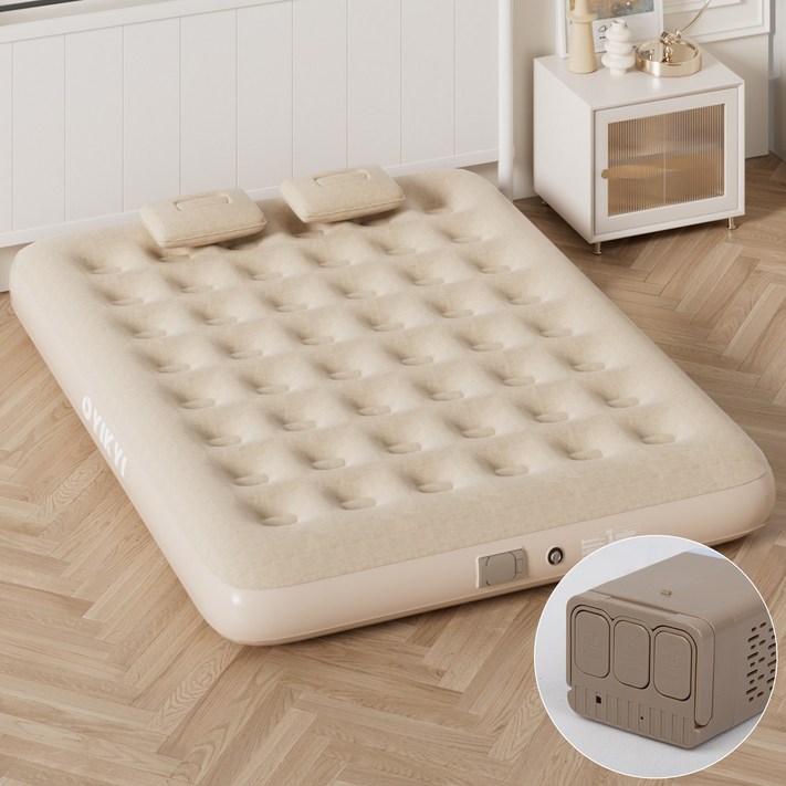 오이키 에어매트 캠핑 매트리스 에어펌프 내장 높이 2540cm