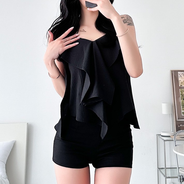 글램디브 르디픈AF1485 러플 언발 프릴 나시 여성티셔츠 데일리룩 여리여리 글램디브 르디픈AF1485 러플 언발 프릴 나시 여성티셔츠 데일리룩 여리여리
