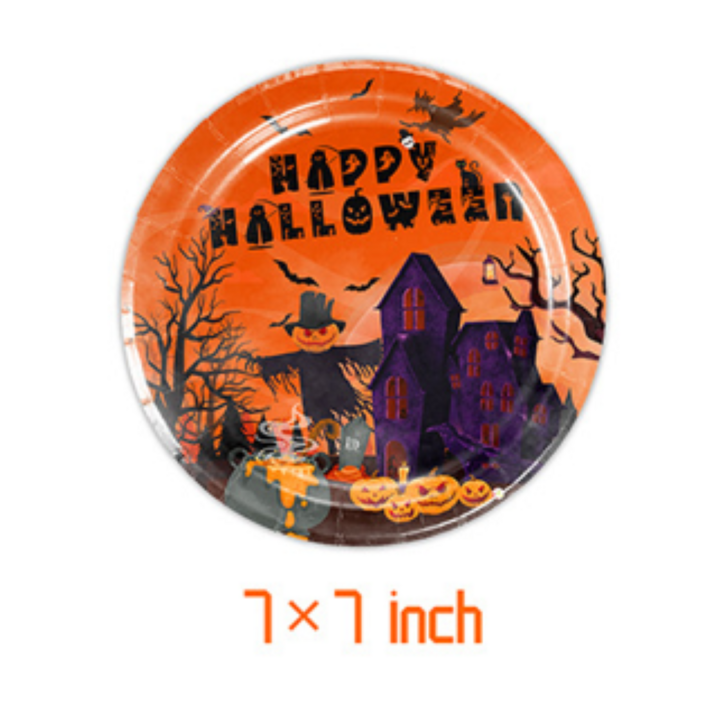 할로윈 일회용 접시 7인치