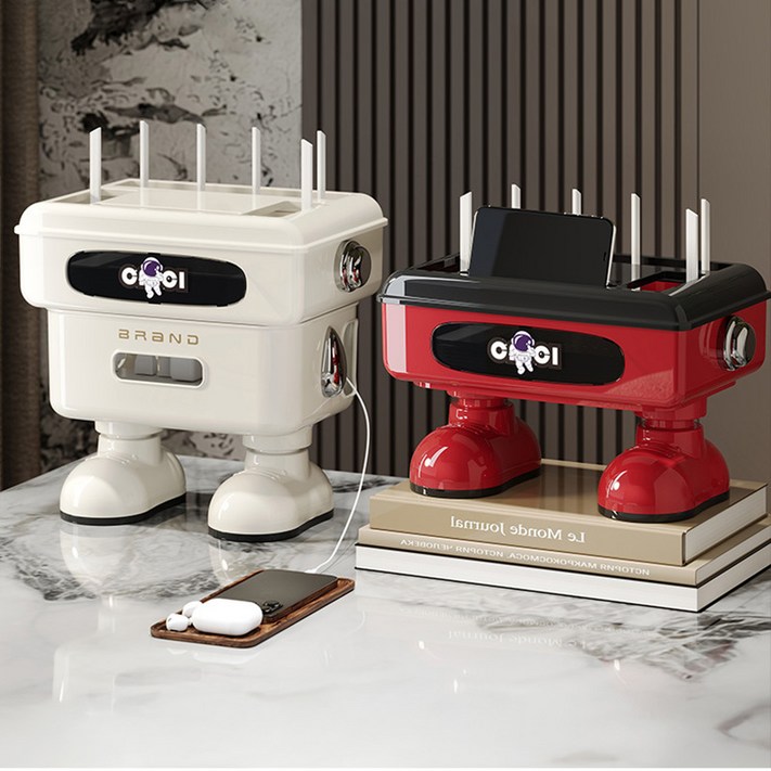 KDNC 공유기 셋톱박스 멀티 정리함, 크림, 1개