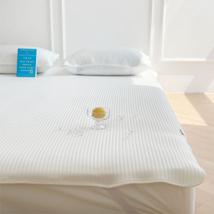 밍밍밍 듀라론 냉감 패드 여름 국내산, 쿨라인 화이트